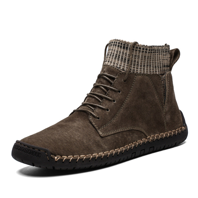 High-top British style retro ankle boots