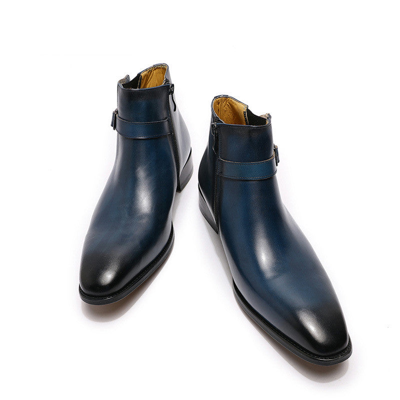 Plus Size Retro Men's Leather Ankle Boots