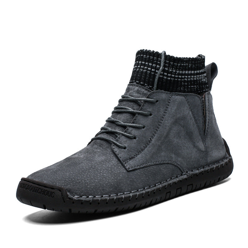 High-top British style retro ankle boots