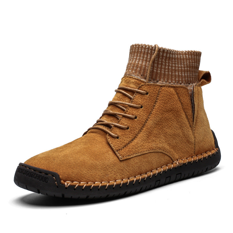 High-top British style retro ankle boots