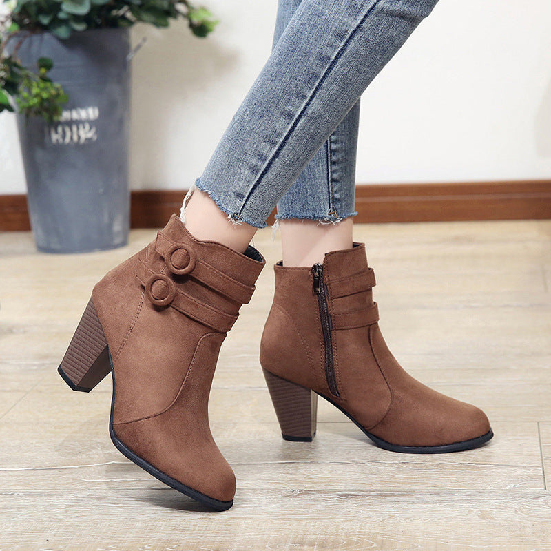 Martin boots female autumn and winter new thick with large size women's shoes Europe and the short tube women's boots students warm snow boots women