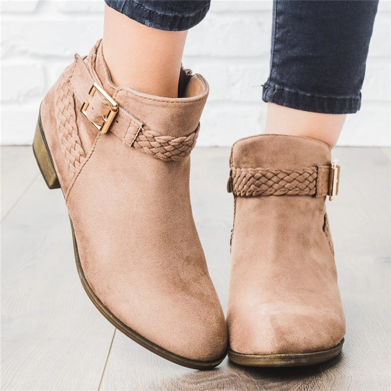 Female Low Heel Ankle boots