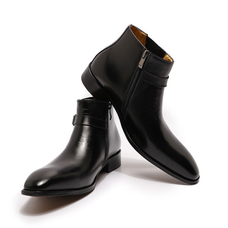 Plus Size Retro Men's Leather Ankle Boots