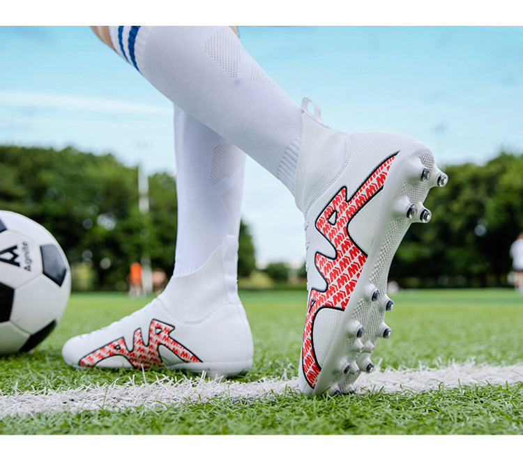 High-top Soccer Shoes Male Teenagers Broken Nail Tf Long Nail Ag Student Sports Competition Training Shoes