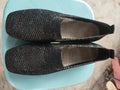 Square Toe Flat Bottom Flying Woven Pumps Female Slip-on Casual Shoes