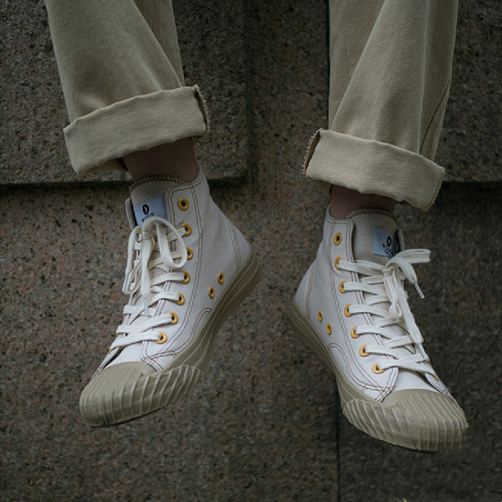 High Top Versatile White Shoes Male