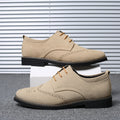 Solid Color Male British Casual Carved Leather Shoes