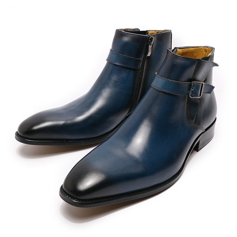 Plus Size Retro Men's Leather Ankle Boots
