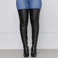 Side Zipper High Chunky Heel Plus Size Below The Knee Long Boots Female