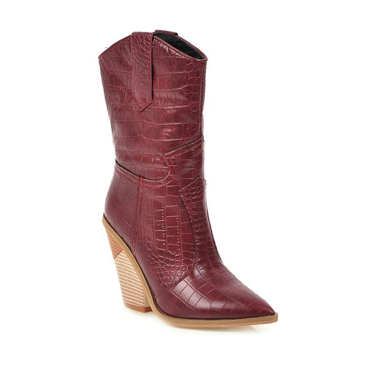 Ankle Boots Fish Scale Pointed Toe