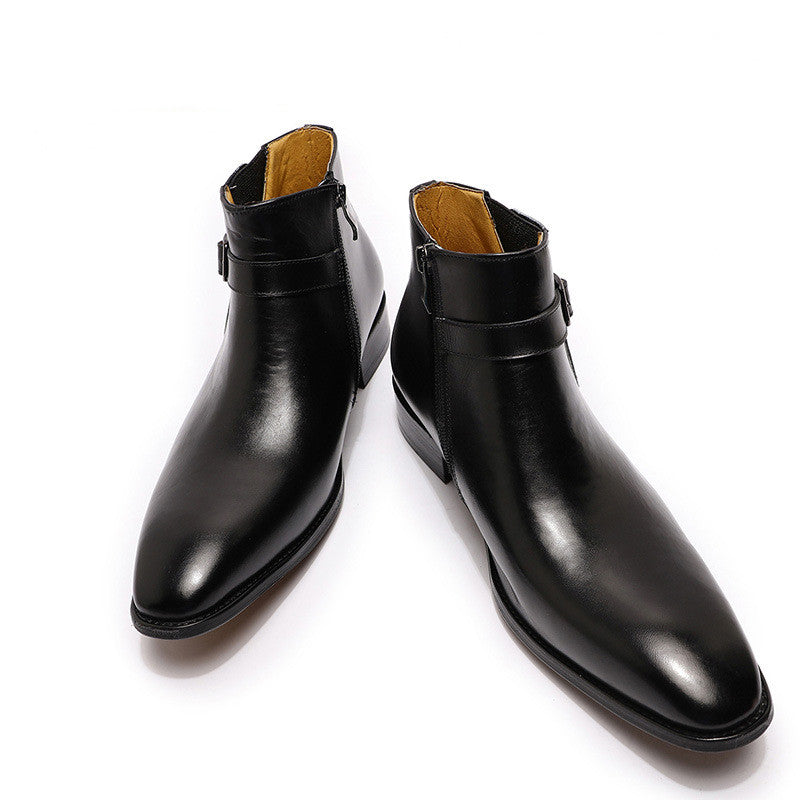 Plus Size Retro Men's Leather Ankle Boots