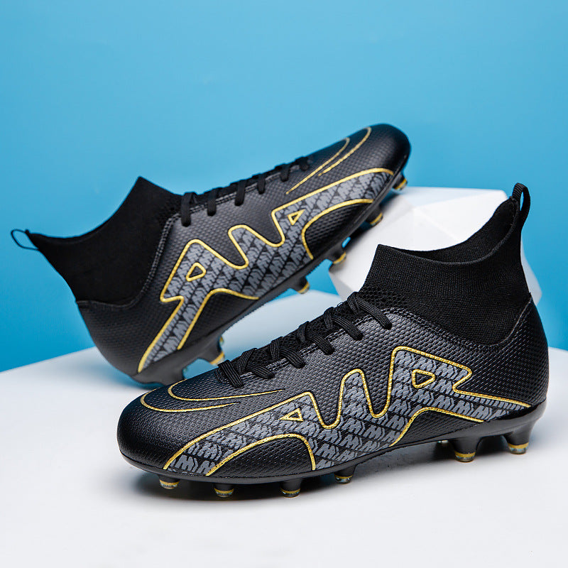 High-top Soccer Shoes Male Teenagers Broken Nail Tf Long Nail Ag Student Sports Competition Training Shoes