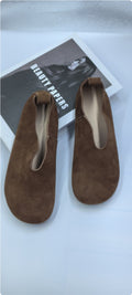 Female Backpack Vintage Genuine Leather Round Toe Soft Leather Soft Sole Shoes