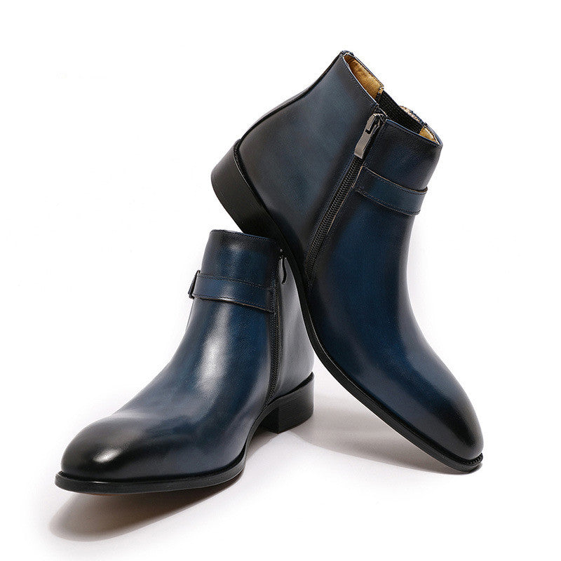 Plus Size Retro Men's Leather Ankle Boots