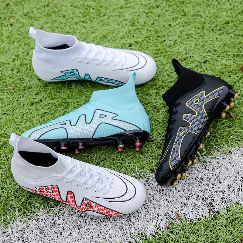 High-top Soccer Shoes Male Teenagers Broken Nail Tf Long Nail Ag Student Sports Competition Training Shoes