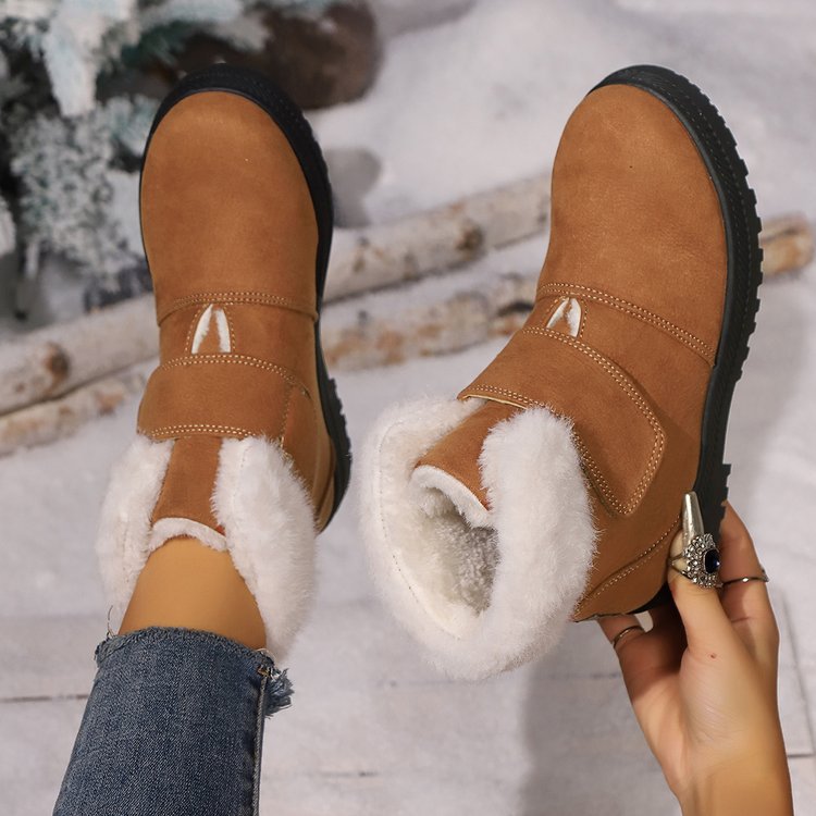 Female Fashion Velvet Padded Thick Cotton Shoes