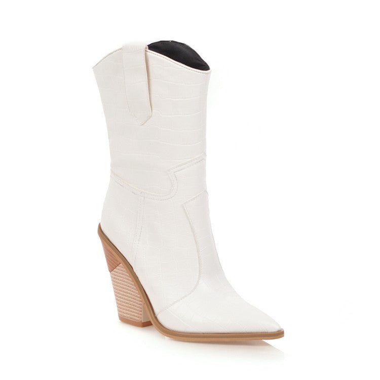 Ankle Boots Fish Scale Pointed Toe