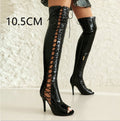 Stretch Thin Patent Leather Female Over-the-knee Boots